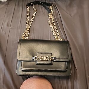 Michael Kors Black Leather Chain Shoulder Bag
